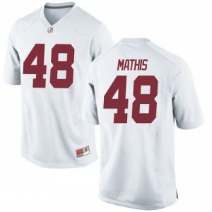 Youth Alabama Crimson Tide #48 Phidarian Mathis White Replica NCAA College Football Jersey 2403DIMW1